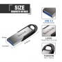 Clé USB SanDisk CZ73 USB 3.0, capacité: 128 Go