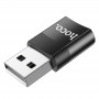 Adaptateur Hoco Mini USB-C femelle vers USB male.