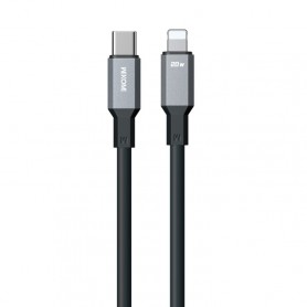 Câble de données en silicone 20 W USB-C/Type-C vers 8 broches, longueur : 1,2 m