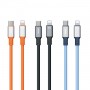Câble de données en silicone 20 W USB-C/Type-C vers 8 broches, longueur : 1,2 m Bleu