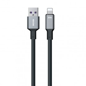 Câble de données en silicone 2,4 A USB vers 8 broches, longueur : 1,2 m (noir)