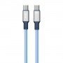 Câble de données en silicone 100 W USB-C/Type-C vers USB-C/Type-C, longueur : 1,2 m (bleu)