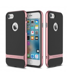 Coque iPhone 7/8 ROCK contour bumper rose Royce with kick stand