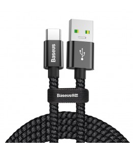 Cable Baseus USB-C - USB 5A Charge rapide longueur 1m Noir
