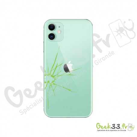Réparation vitre arriere Apple iPhone 11 avec chassis
