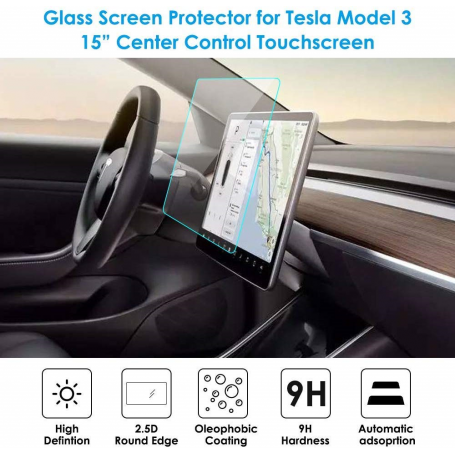 Film Protecteur d'écran en verre trempé pour Tesla Model 3 Touch Panel