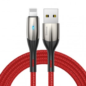 Câble de charge rapide Baseus 1.5A USB vers 8 broches en nylon tissé avec voyant lumineux, longueur du câble: 2 m